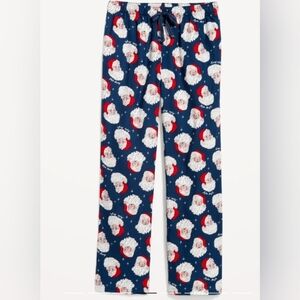 Old Navy Women Flannel Pajama Pants Santa Beige XXL Blue Christmas Winter Xmas